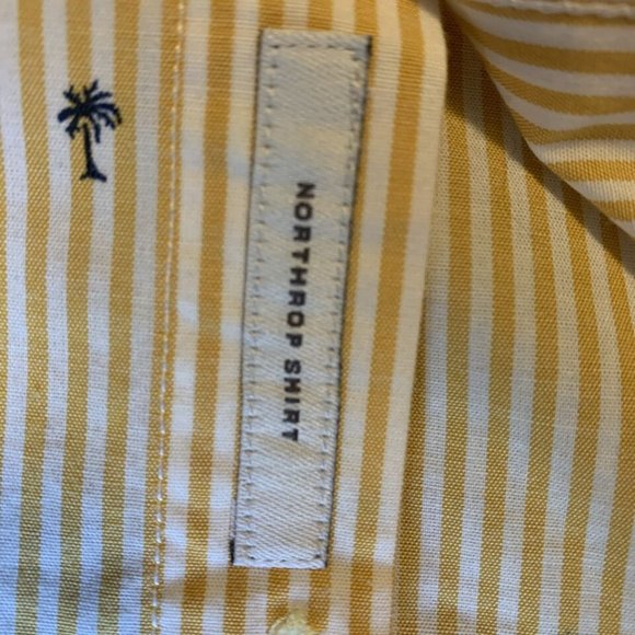 Men’s Good fellow Northrop Button Down Palm Tree Prints M Yellow White - Picture 6 of 9